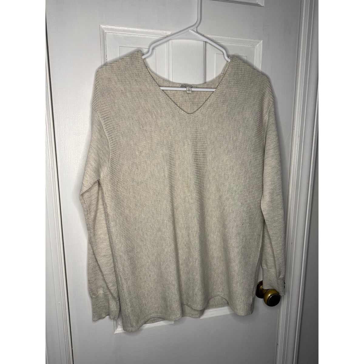 Ella Moss  Women's Soft Ribbed Knit V-Neck Sweater Small