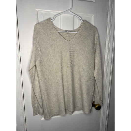 Ella Moss  Women's Soft Ribbed Knit V-Neck Sweater Small