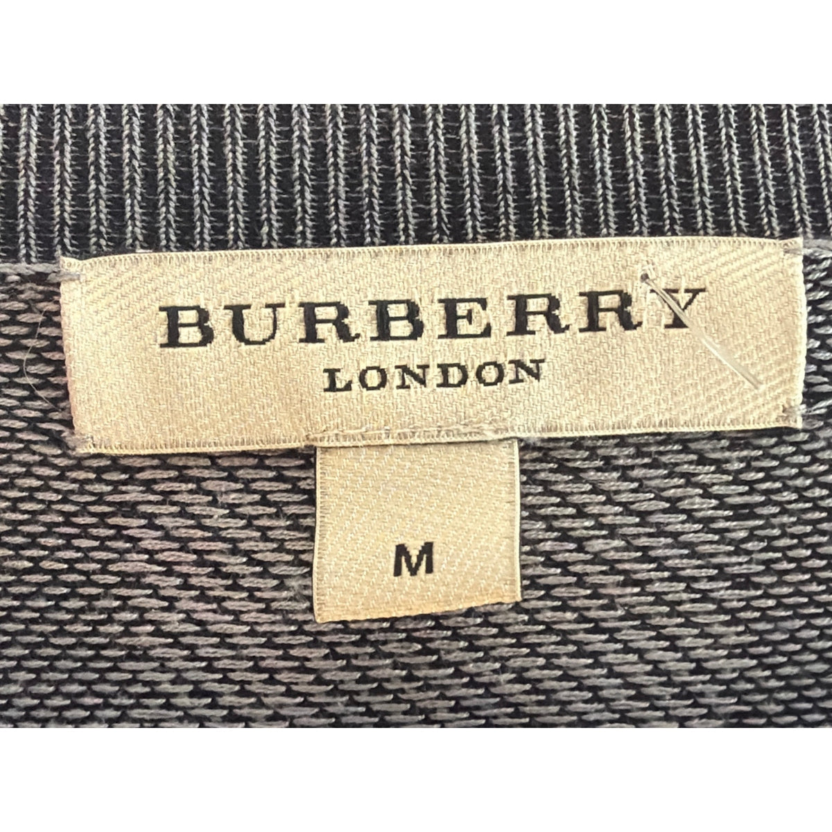 Burberry London Men's 100% Silk Plaid Crewneck Sweater  MEDIUM GRAY