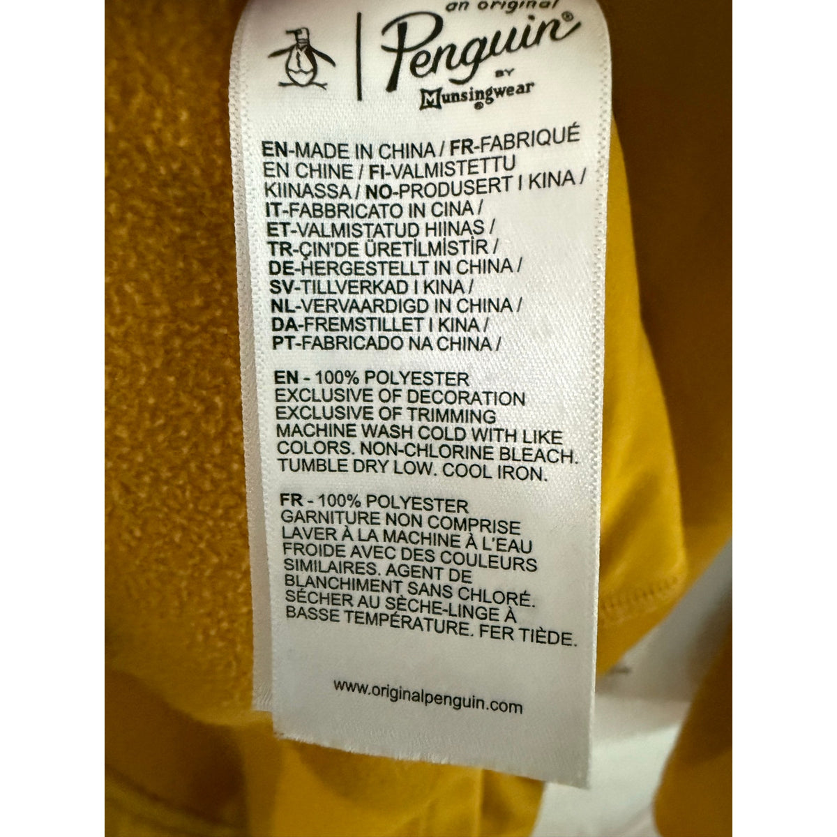 Original Penguin Quarter Zip Pullover Sweater Small Gold Mustard Yellow Striped