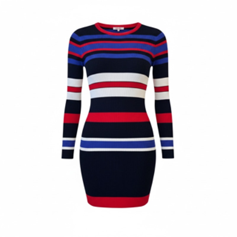 Liu Jo Navy, Red, White, & Blue Striped Knit Sheath Dress Size Small -- NWT