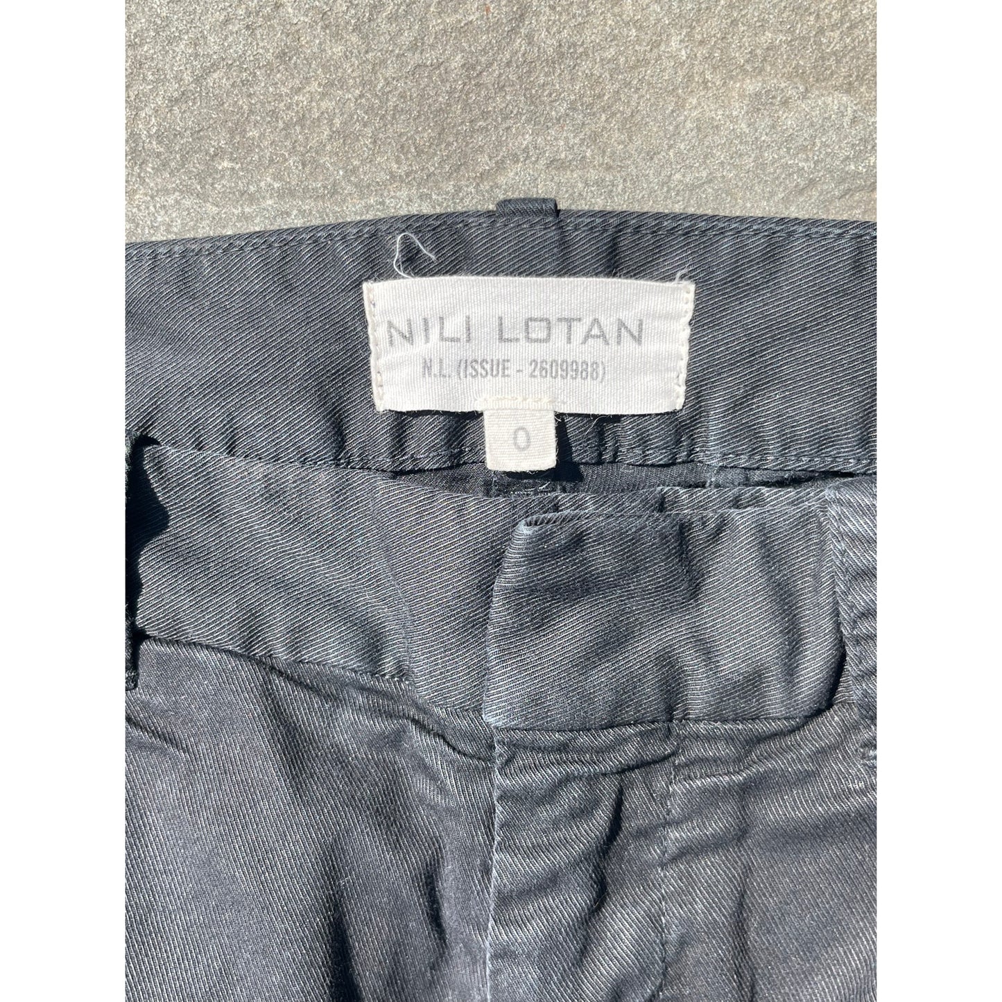 Nili Lotan East Hampton Cropped Raw Hem Black Pants Sz 0 (more like 2/4)