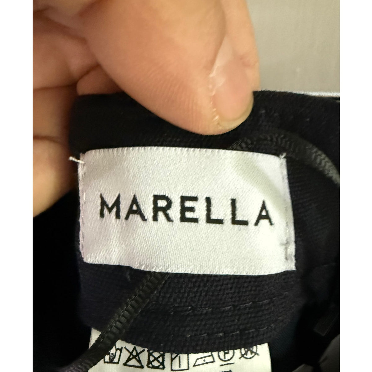 Marella Gargano Long Trousers Dark Navy Tailored Straight Leg Pants Size 4 EUC