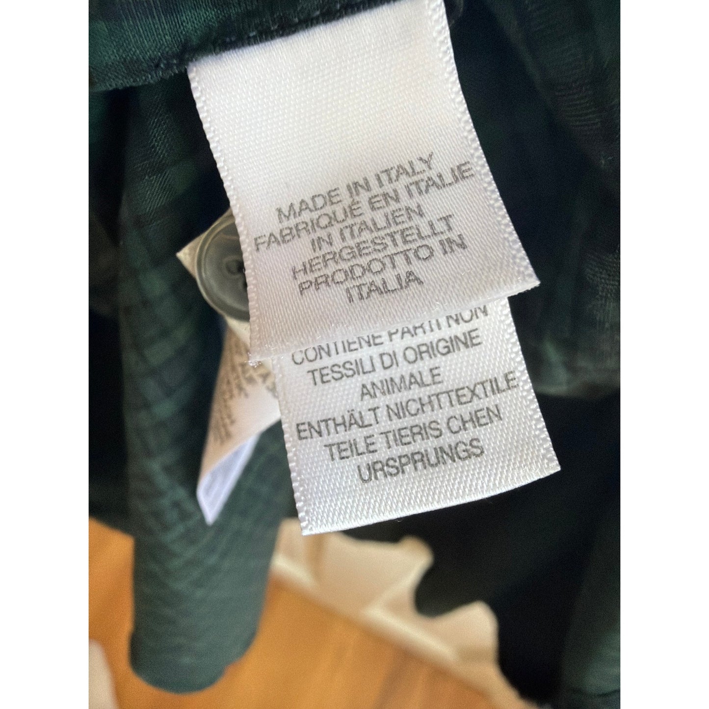 Paul Smith  XL 16" Dark Green Plaid Flip-Cuff Button Up