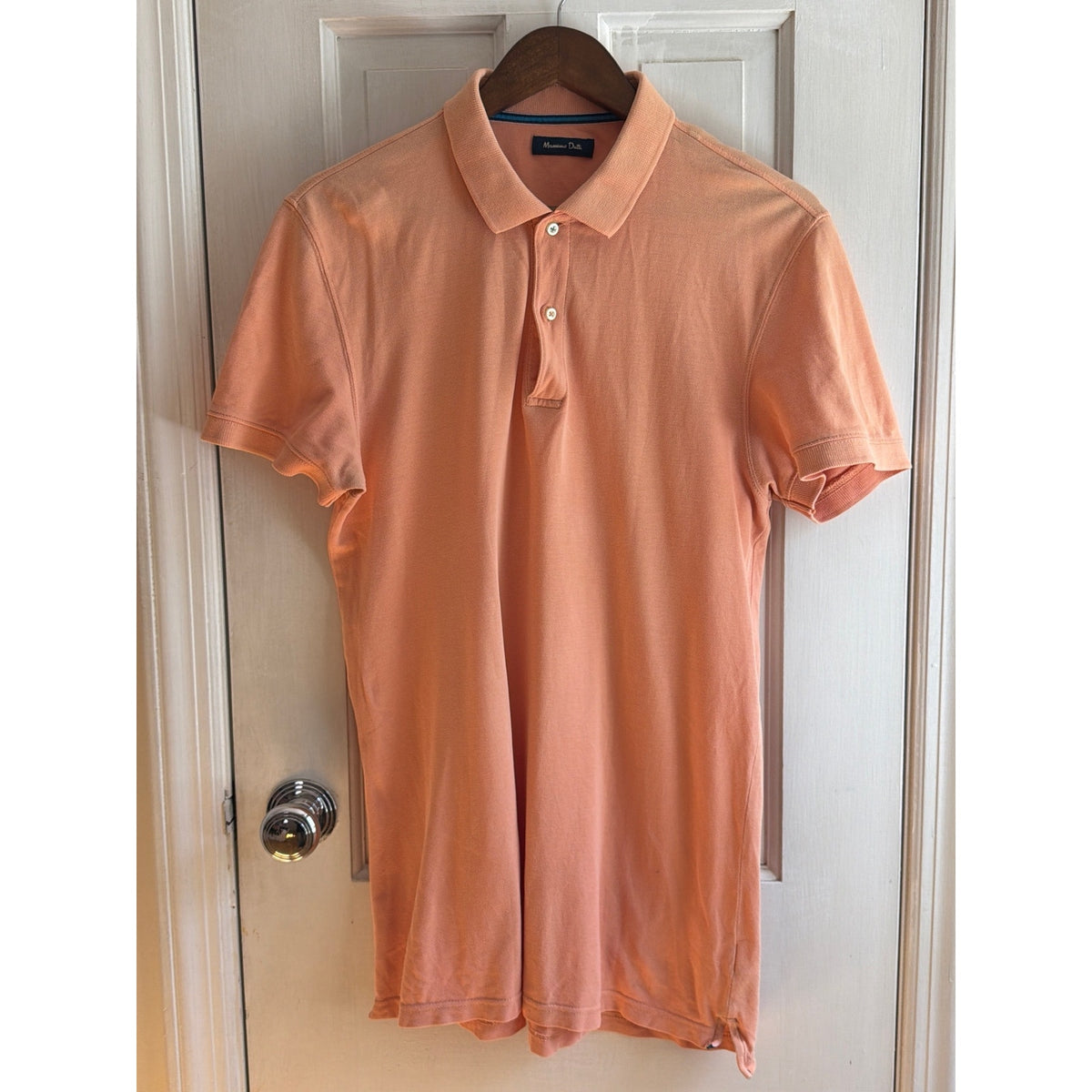 Massimo Dutti Men's Solid Short Sleeve Piqué Polo Shirt  Small