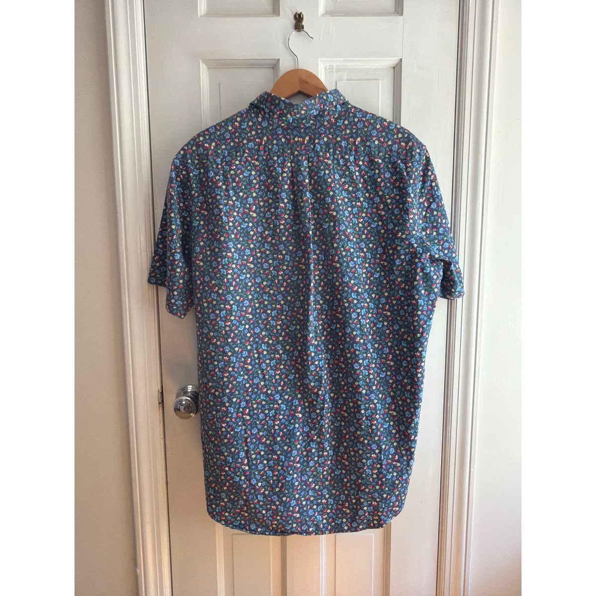 Ralph Lauren Short Sleeve Navy Floral Button Down Shirt XL