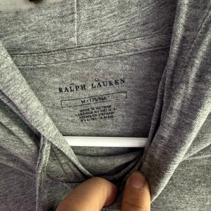 Ralph Lauren Polo Grey T-shirt Hoodie Size Medium EUC