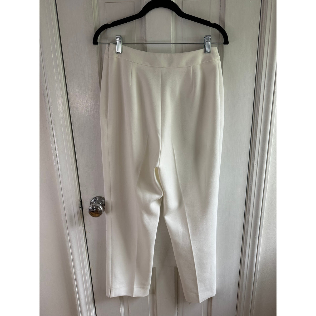 NWT L.K. Bennett Millie White Kick Flare Trousers Size 4 High Waist Crop