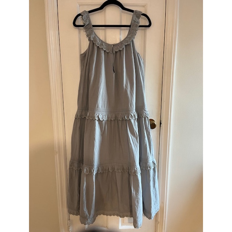 the Great. Magnolia eyelet tiered dress,  grey blue, Size 1, Small