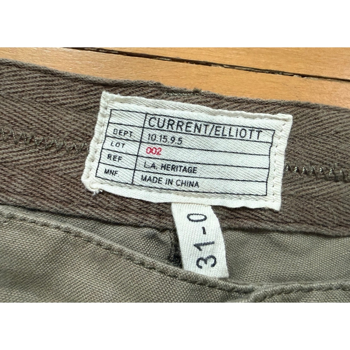 Current/Elliott The Infantry Cargo Pants Sage Olive Green Size 31 Cotton Linen EUC