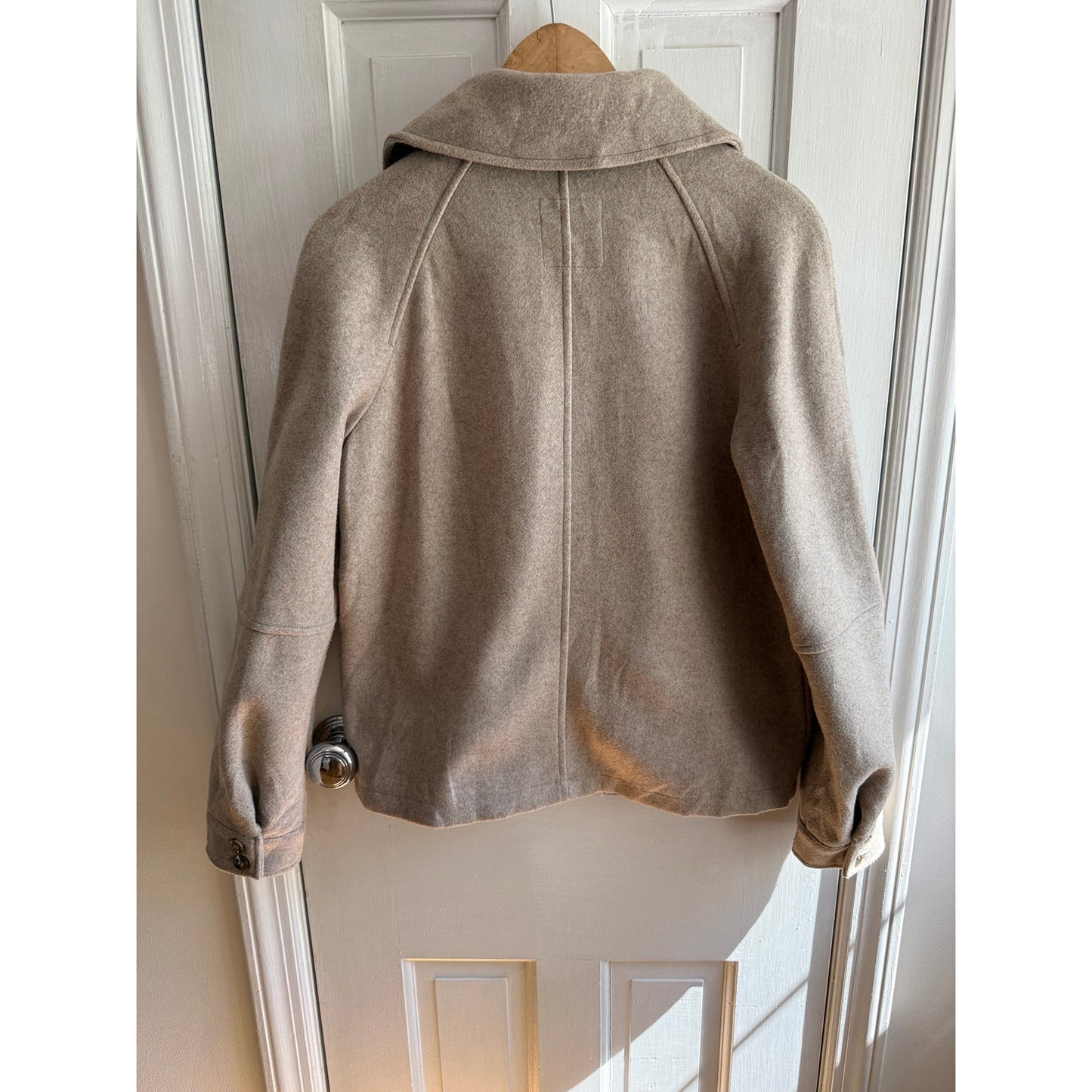 Avec Les Filles Felted Blend Zip-Up Jacket - Beige - Size Petite - EUC