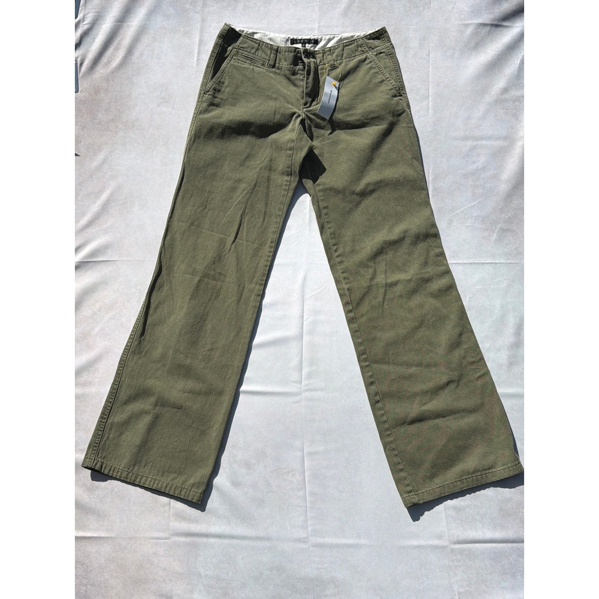Theory Size 0 Green Low Rise Wide Leg Trouser Jeans EUC