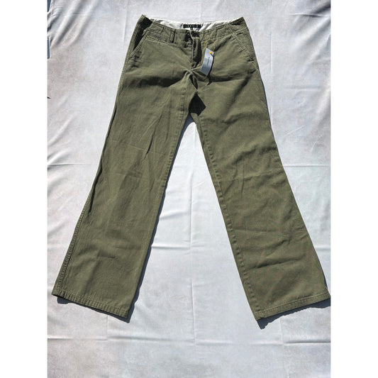 Theory Size 0 Green Low Rise Wide Leg Trouser Jeans EUC