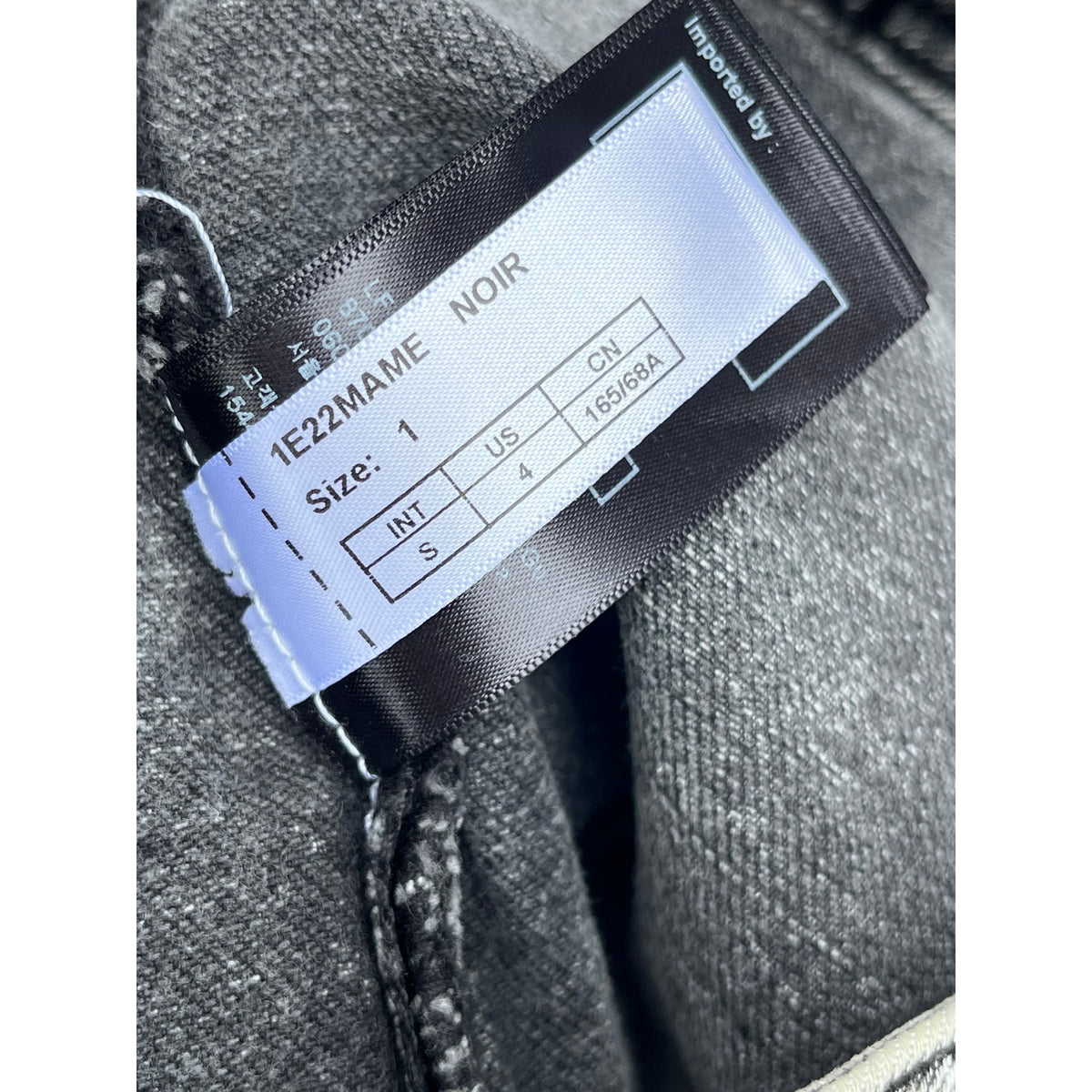 ba&sh Paris Lady Jeans High Rise Moto Acid Wash Denim Gray Noir 1 S 26 27 $265