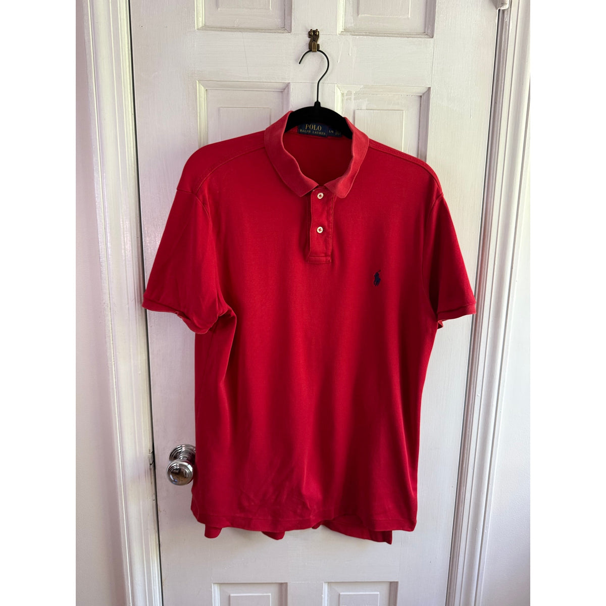Polo Ralph Lauren Polo Red Shirt Men's Blue Pony - Large