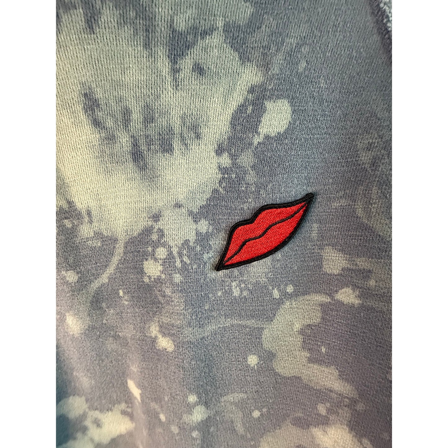 Rag & Bone "Racer Lips" Hoodie - Blue Acid Wash - Small - Excellent