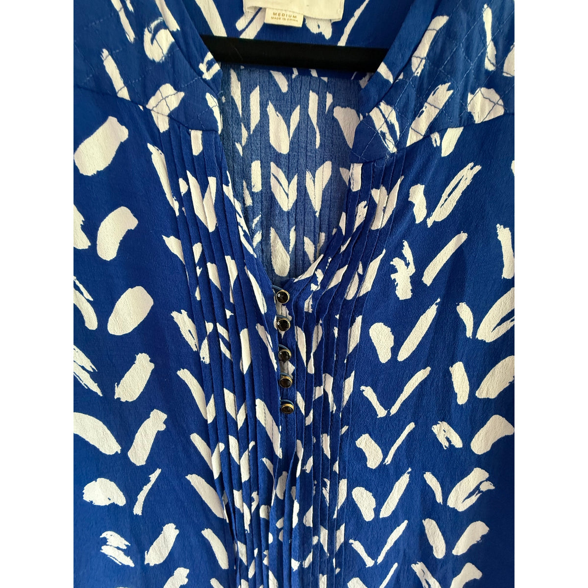Maeve Anthropologie Caravane Drop Waist Dress | Blue & White | Size M | EUC
