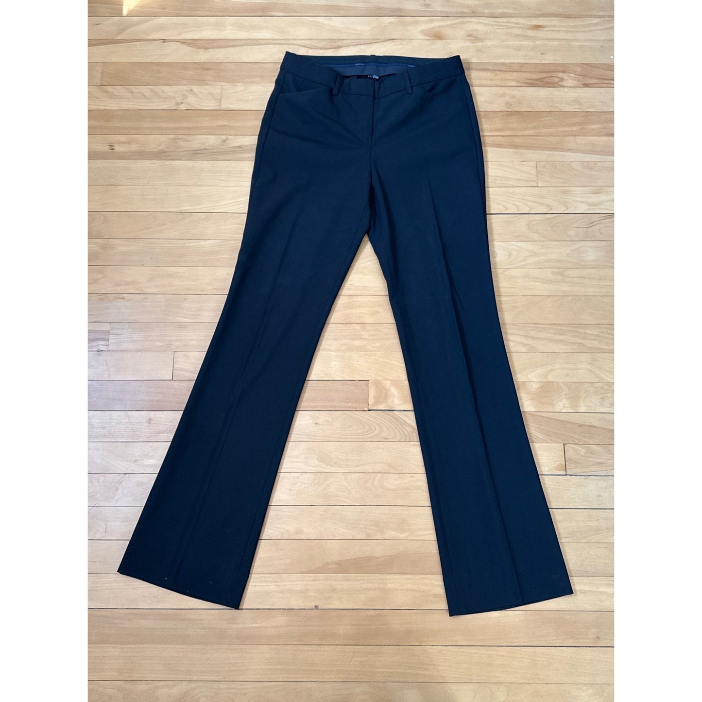 Theory Custom Max 2 Trousers Size 4 Black Pants Made in USA Slim Bootcut EUC