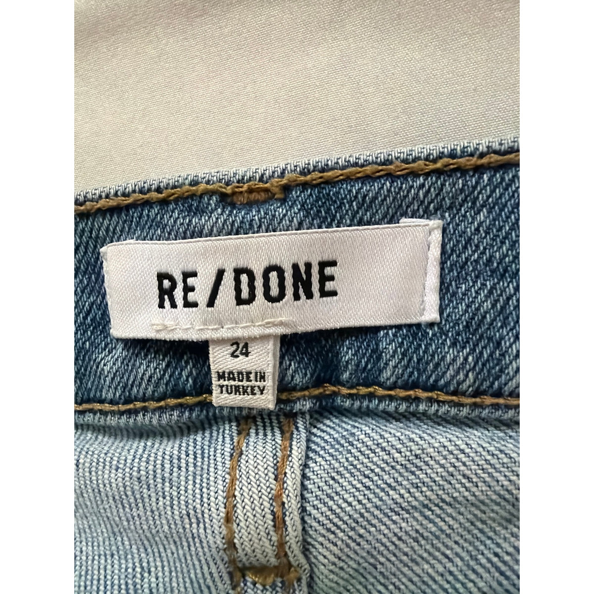 RE/DONE Size 24 Light Dusk Destroy Mid Rise Straight Leg Ripped Jeans EUC