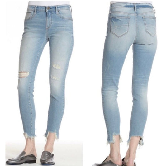 Driftwood distressed Jackie jeans, chewed raw hem - Waist 27