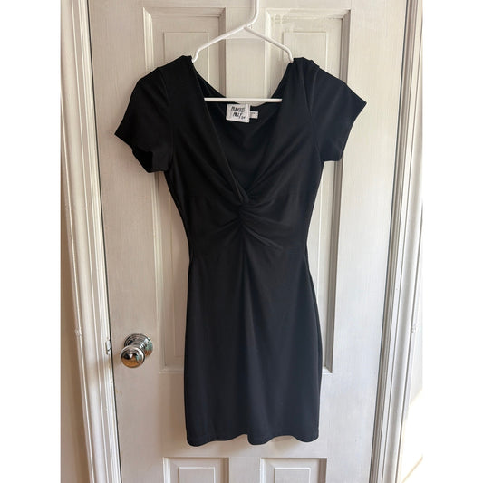 Princess Polly Black Stretch Wrap Around Mini Dress 4