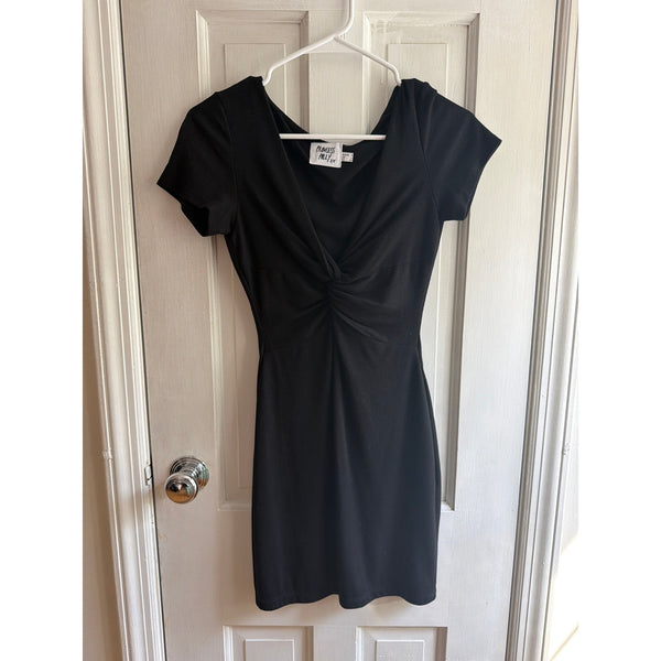 Princess Polly Black Stretch Wrap Around Mini Dress 4