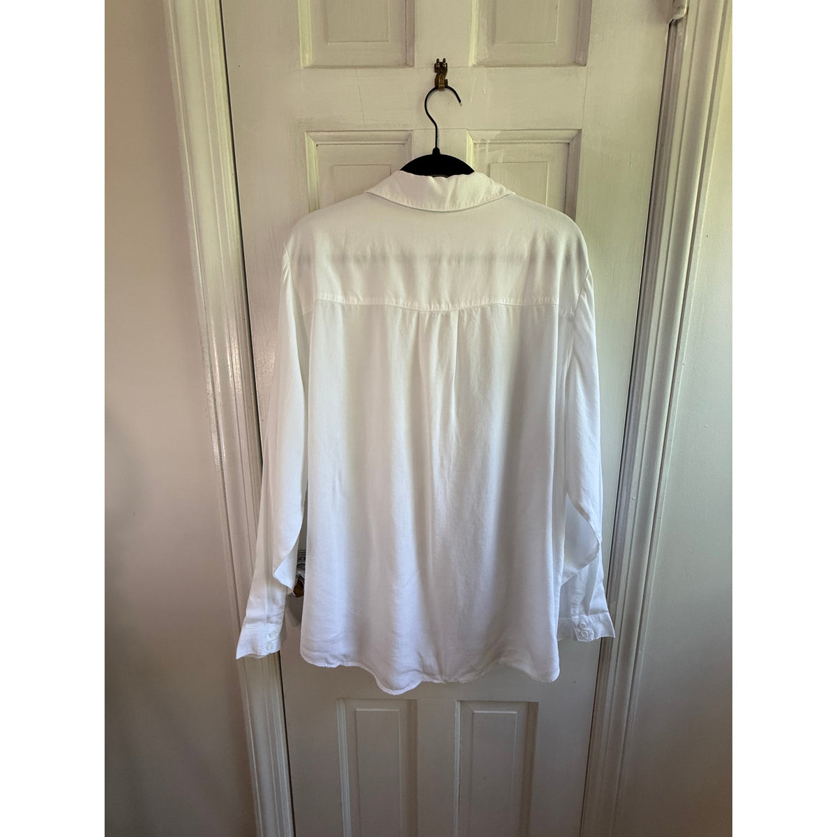 Cloth & Stone White Ruched Front Long Sleeve Blouse XXL EUC Anthropologie