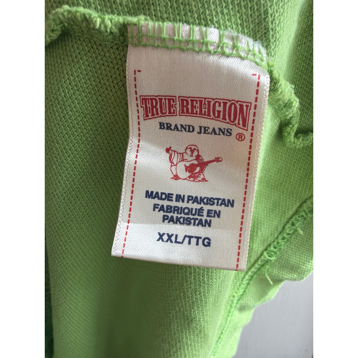True Religion Men's Short Sleeve Polo Shirt - Lime Green, Size XXL