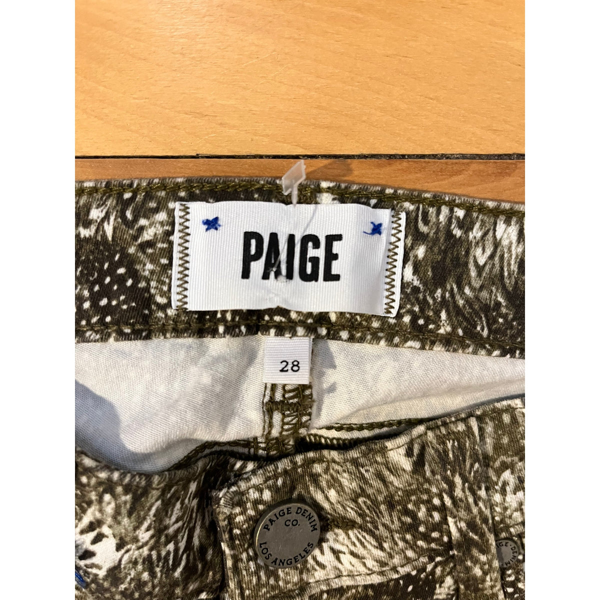 🔥 NWT Paige Verdugo Ultra Skinny Jeans Feather Print Maximalist Sx 28