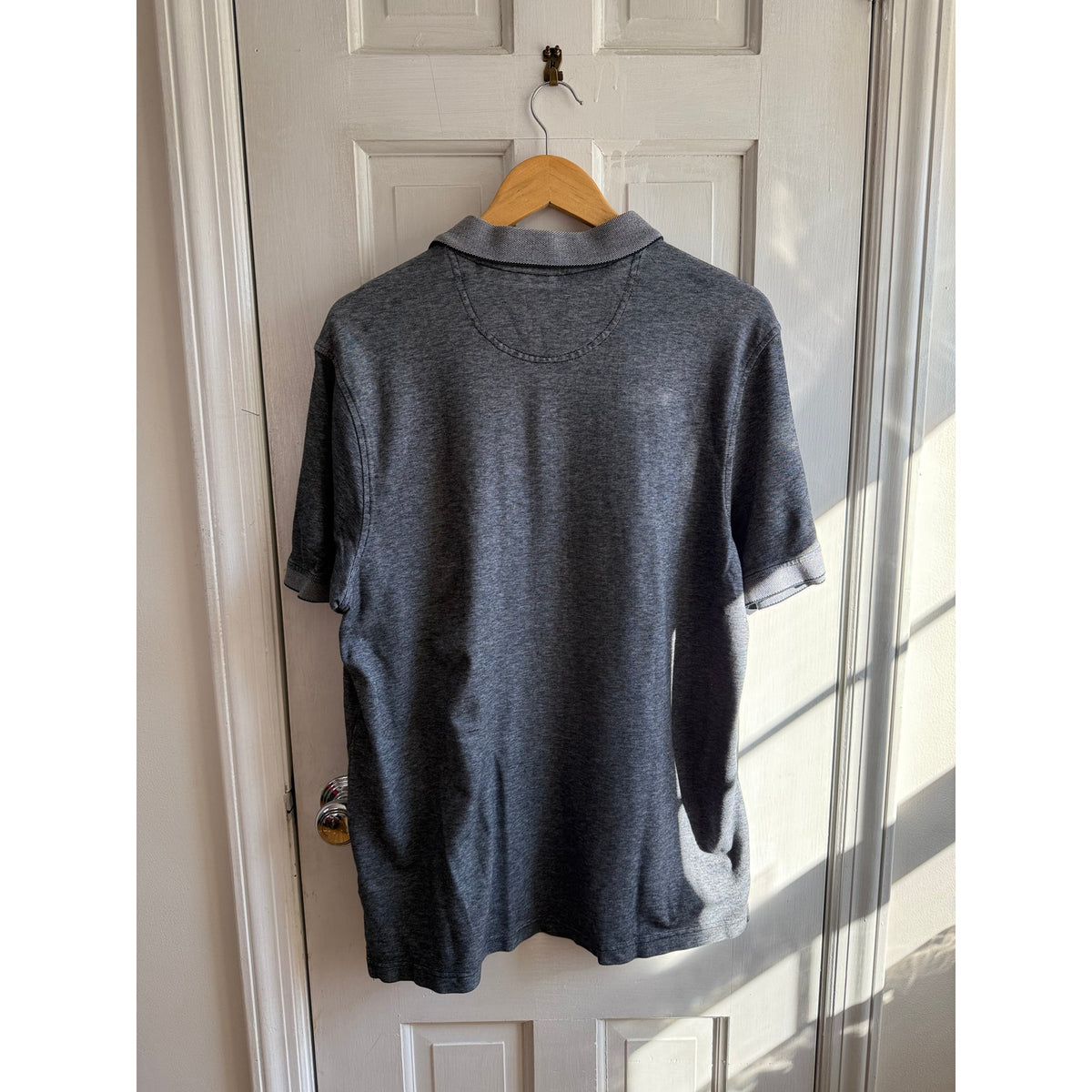 Nordstrom Men's Shop Grey Polo Shirt Short Sleeve Classic Fit - Size Large EUC