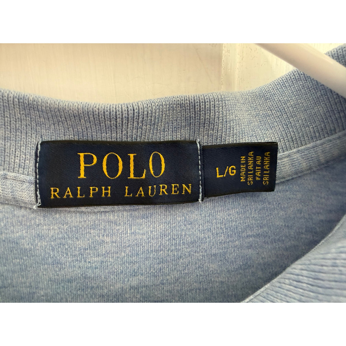 Polo Ralph Lauren Baby Blue Men's Polo Shirt Navy Pony Large