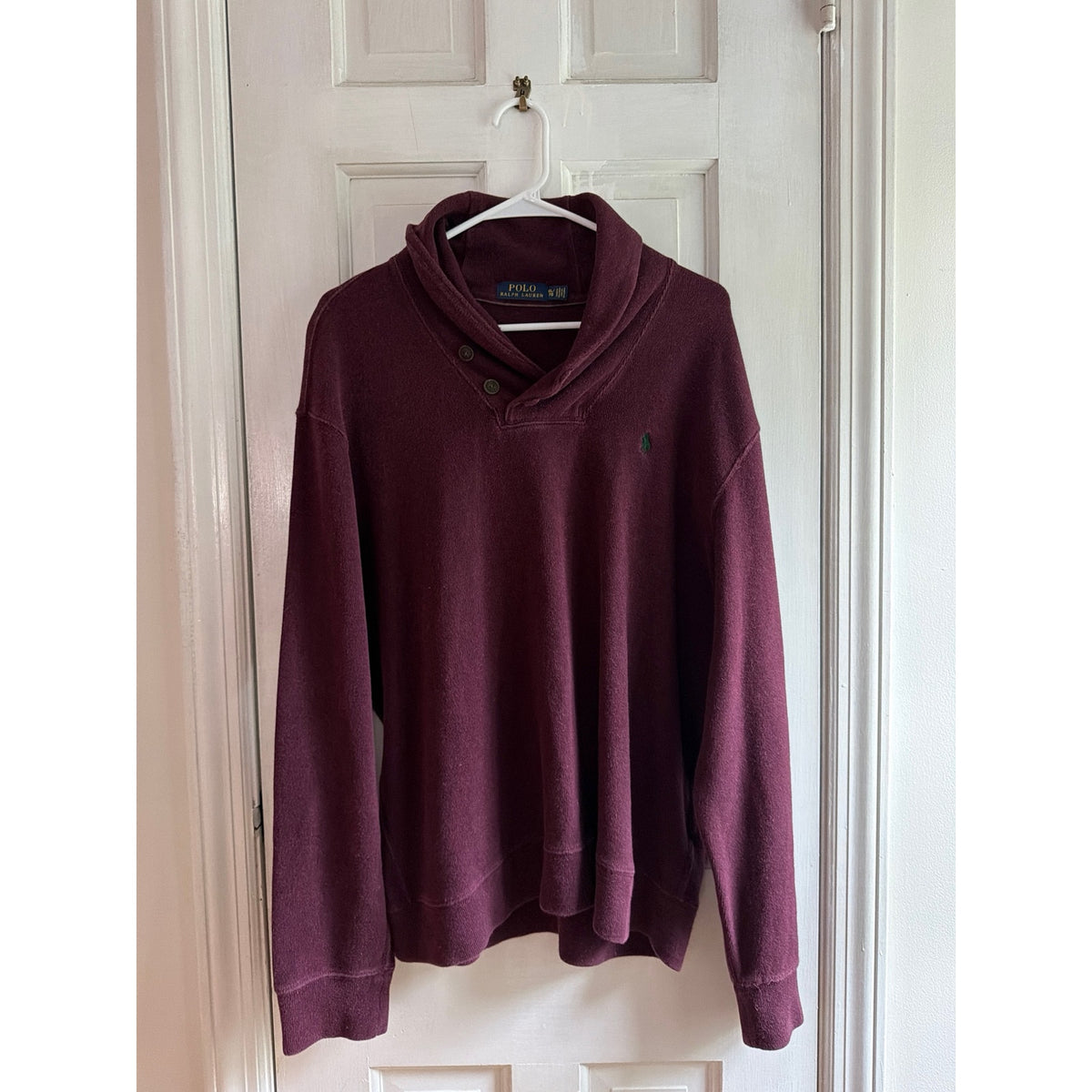 Polo Ralph Lauren Men's Burgundy Collar Pullover Sweater Size XL