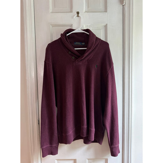 Polo Ralph Lauren Men's Burgundy Collar Pullover Sweater Size XL