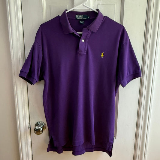 Vintage Polo Ralph Lauren Purple Polo Shirt Men's Gold Pony Medium