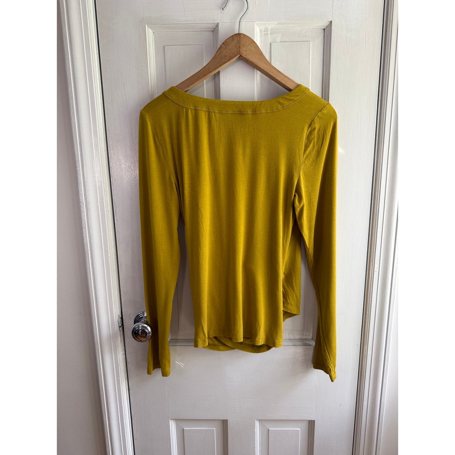 Anthropologie Saturday/Sunday Mustard Yellow Wrap Top - Long Sleeve - Small