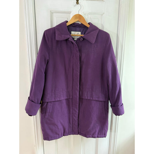 Vintage Neyelle Purple Parka Coat Womens Medium Thermolite Insulated Jacket Y2K