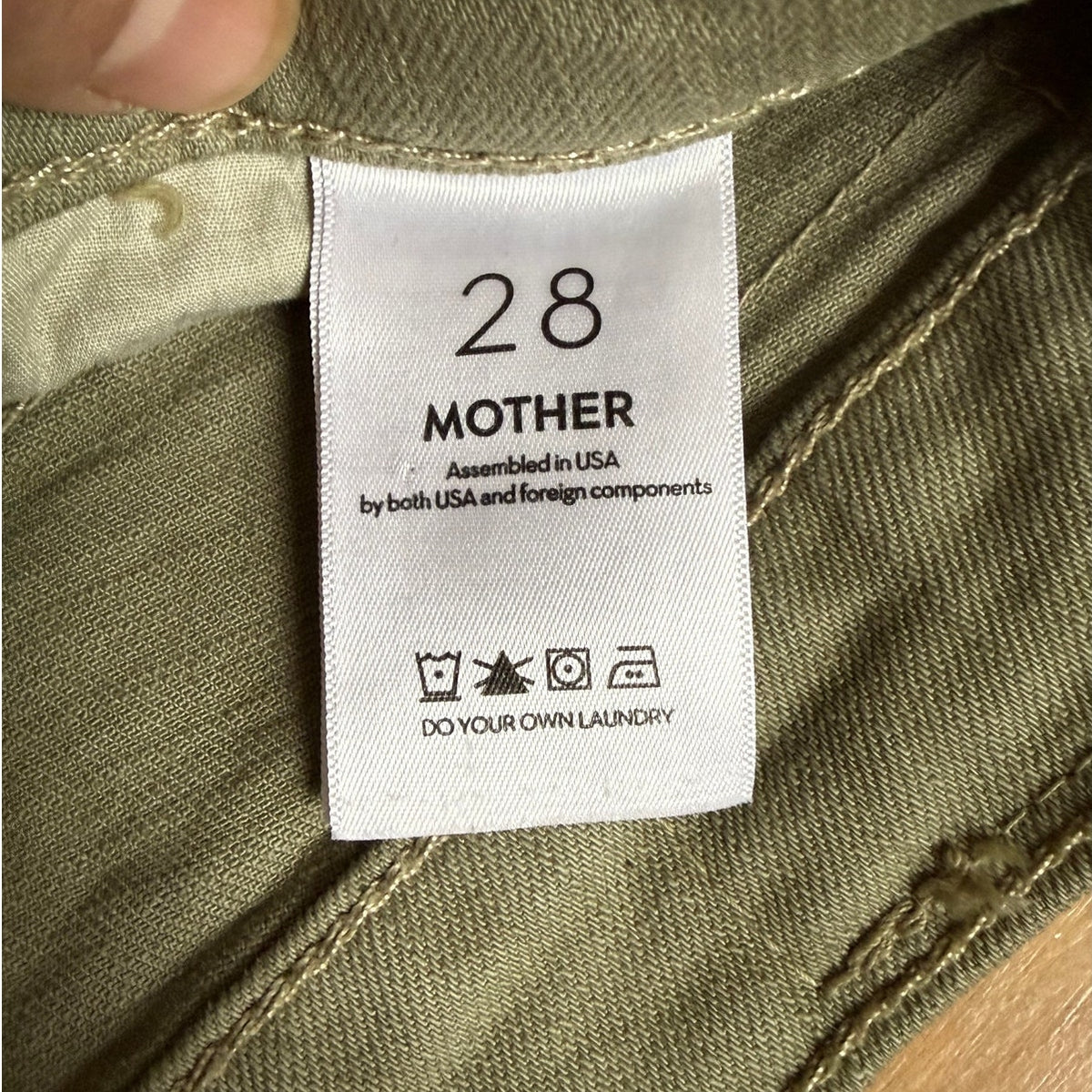 MOTHER Superior "The Insider Hover" Olive Jeans - Size 28 - EUC