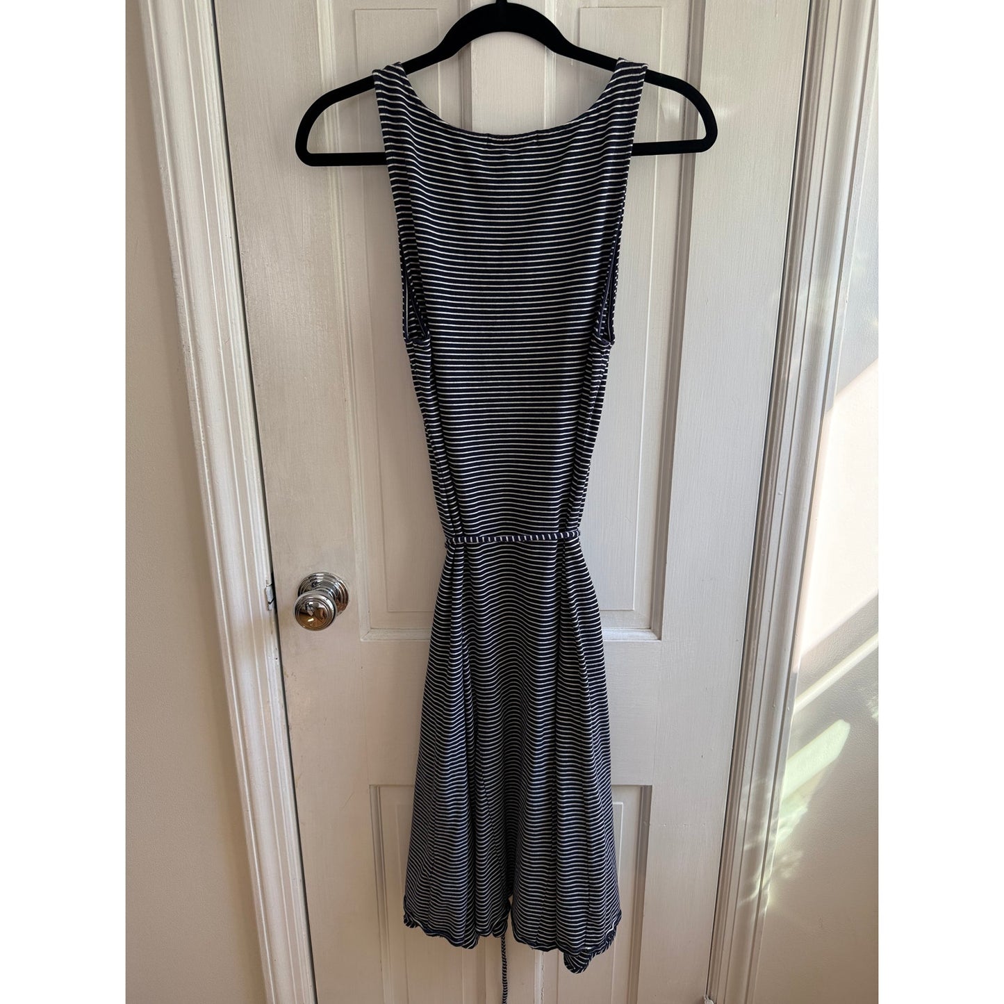Lauren Ralph Lauren Navy Blue & White Striped Sleeveless Fit & Flare Dress S EUC