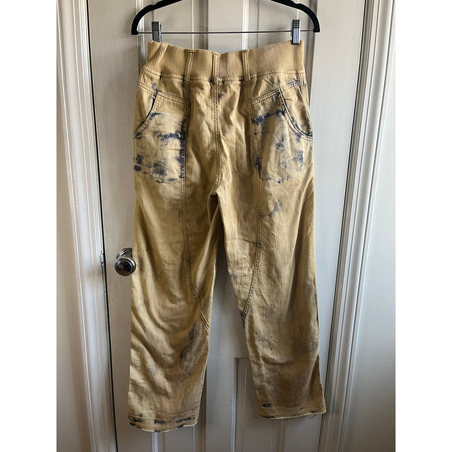 Free People Freddie Distressed Tie Dye Pants XS/P Tan Utility Cargo Sold Out