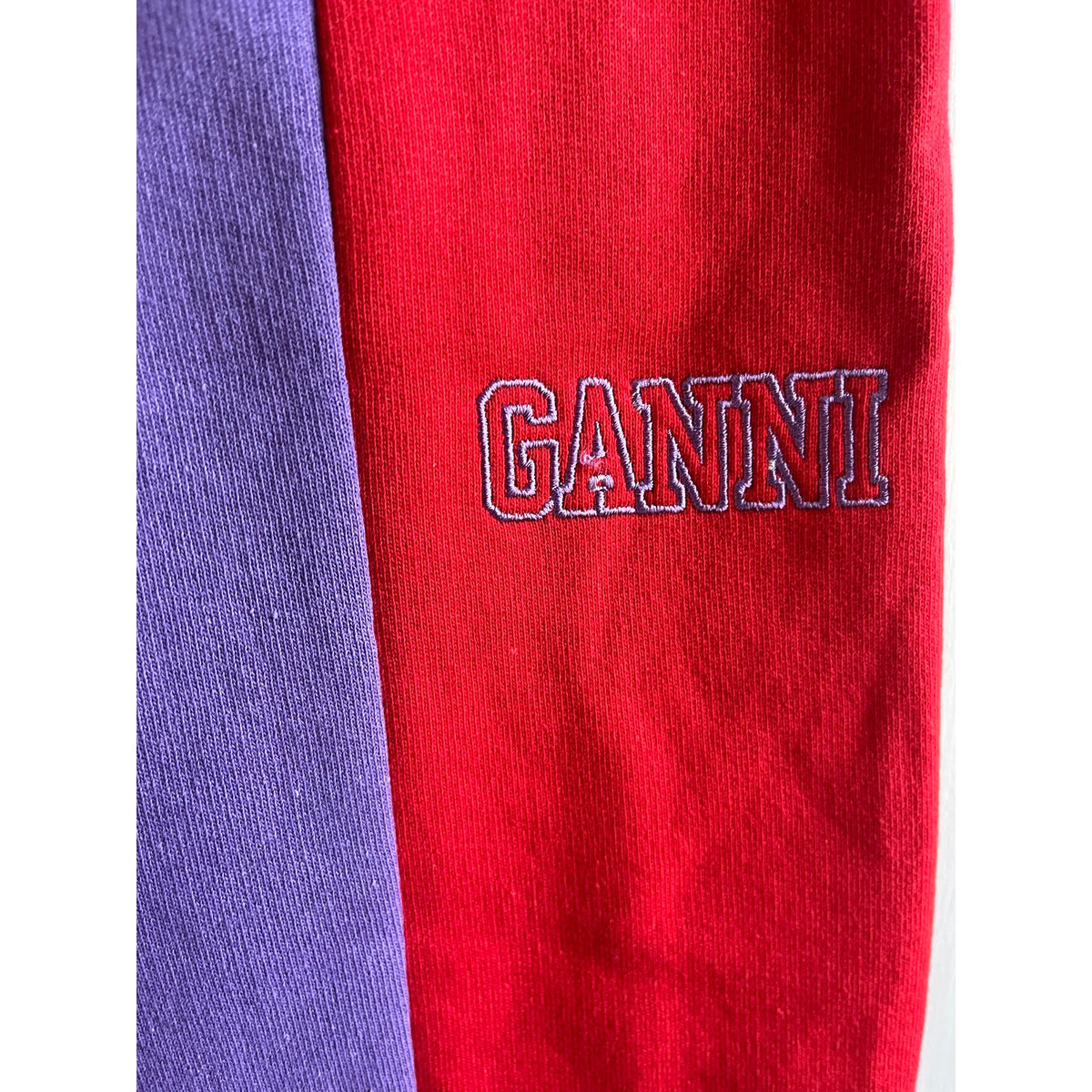 NWT GANNI Software Isoli Sweatpants XS Deep Lavender Red Stripe 💜❤️