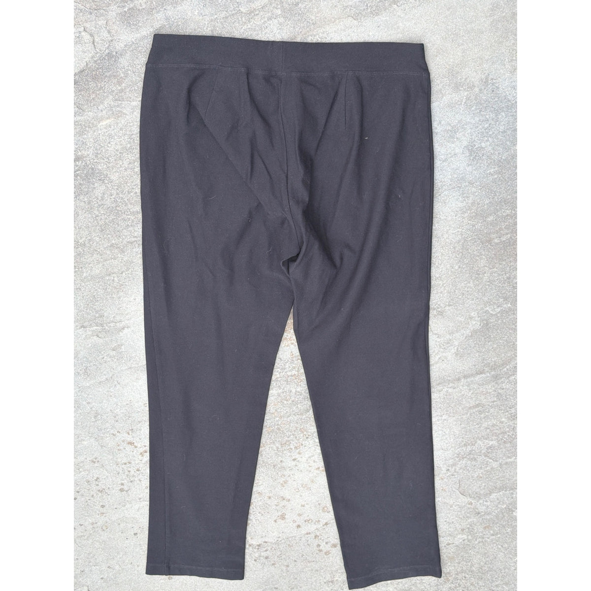 Eileen Fisher System Viscose Stretch Ankle Pants Black Pull On Slim Trousers S