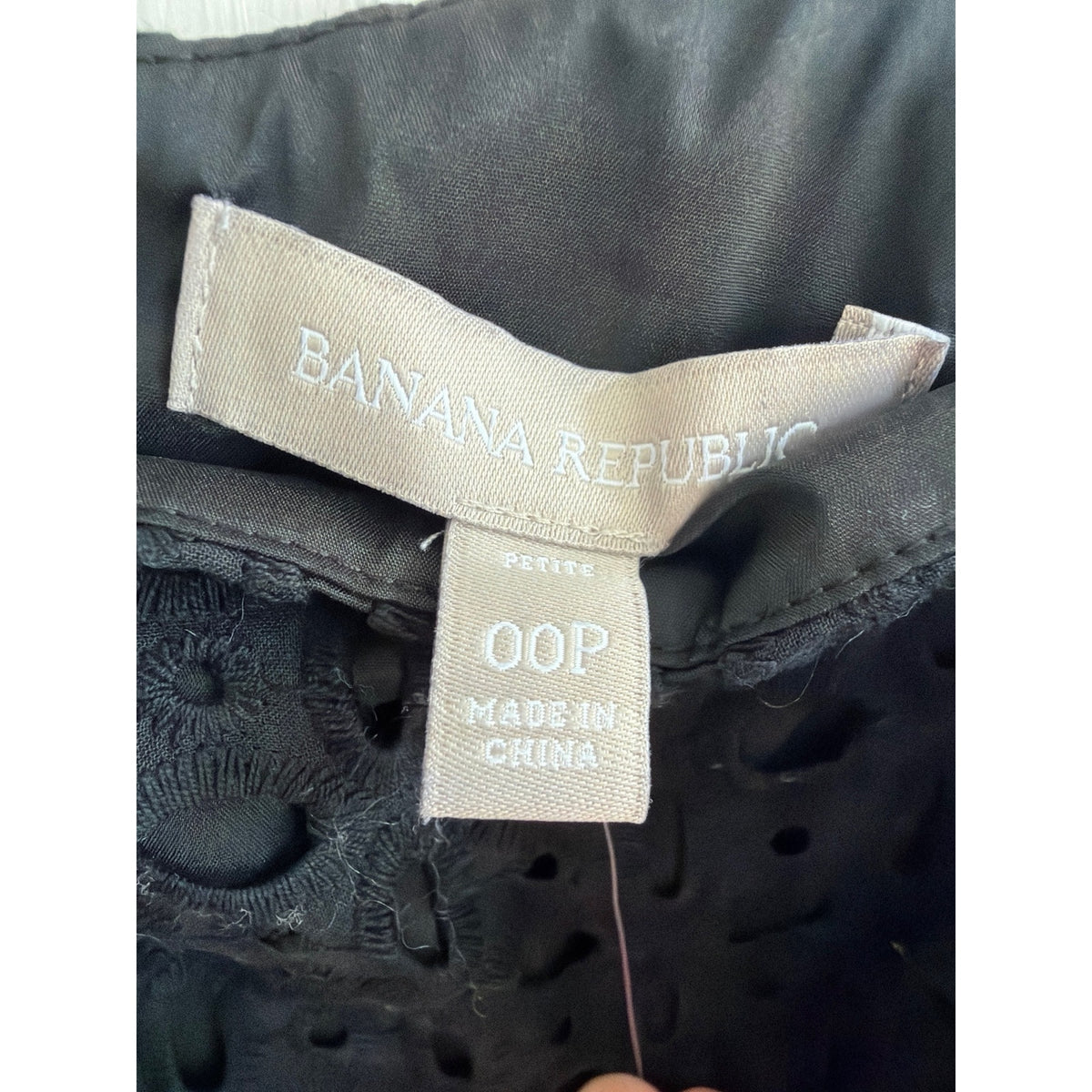 Banana Republic Black Cotton Eyelet Spaghetti Strap Mini Dress 00P