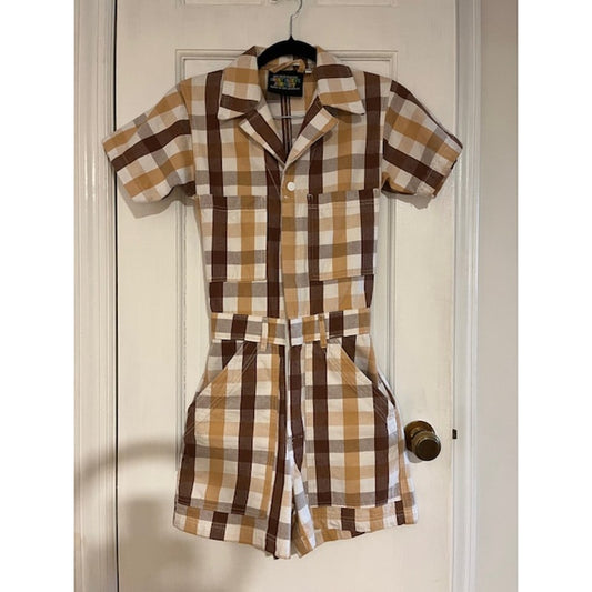 Big Bud Press Los Angeles- 70s style gingham mini jumpsuit— size xxs