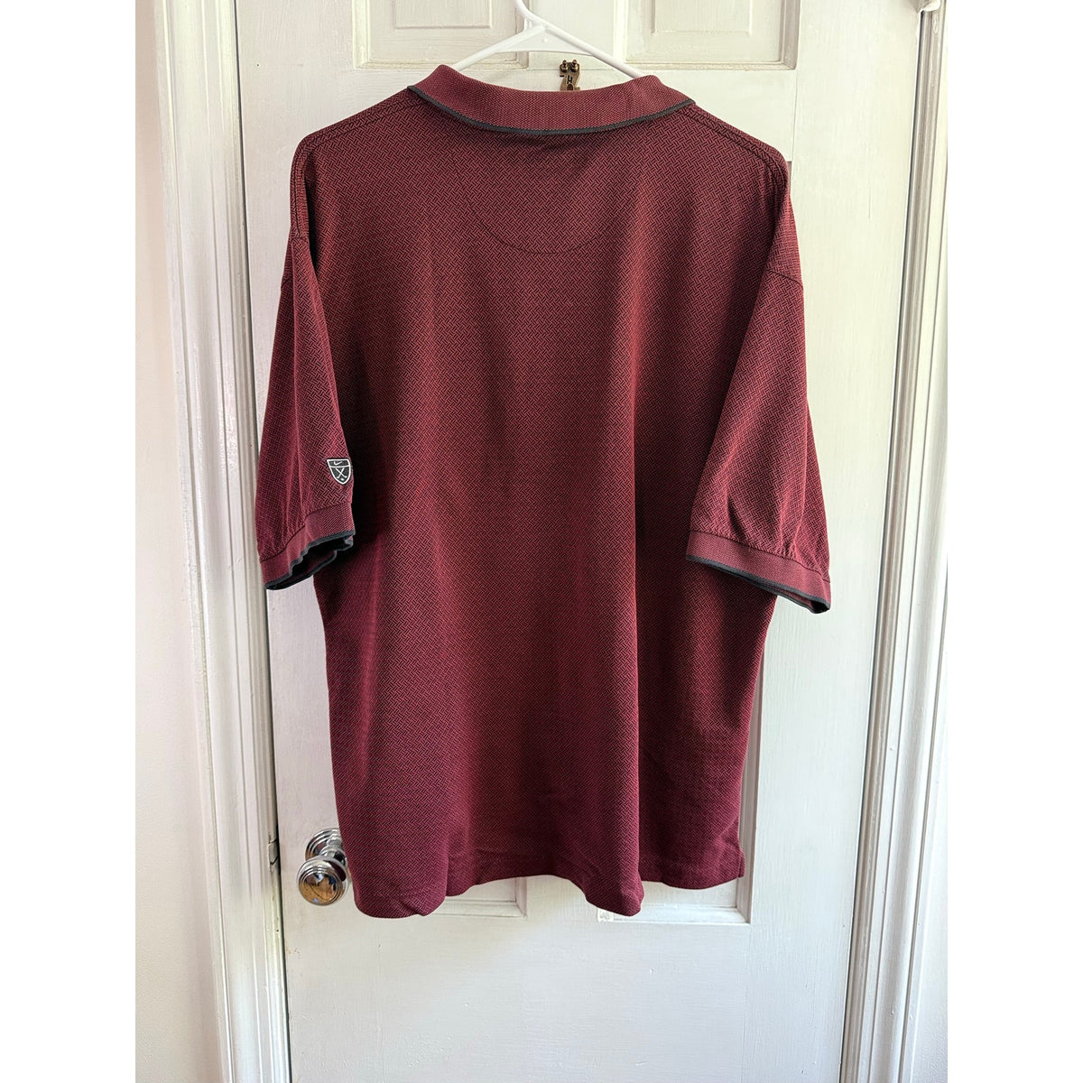 Vintage Nike Tiger Woods Shirt Mens XL Burgundy Maroon Ribbed Knit Golf Polo EUC
