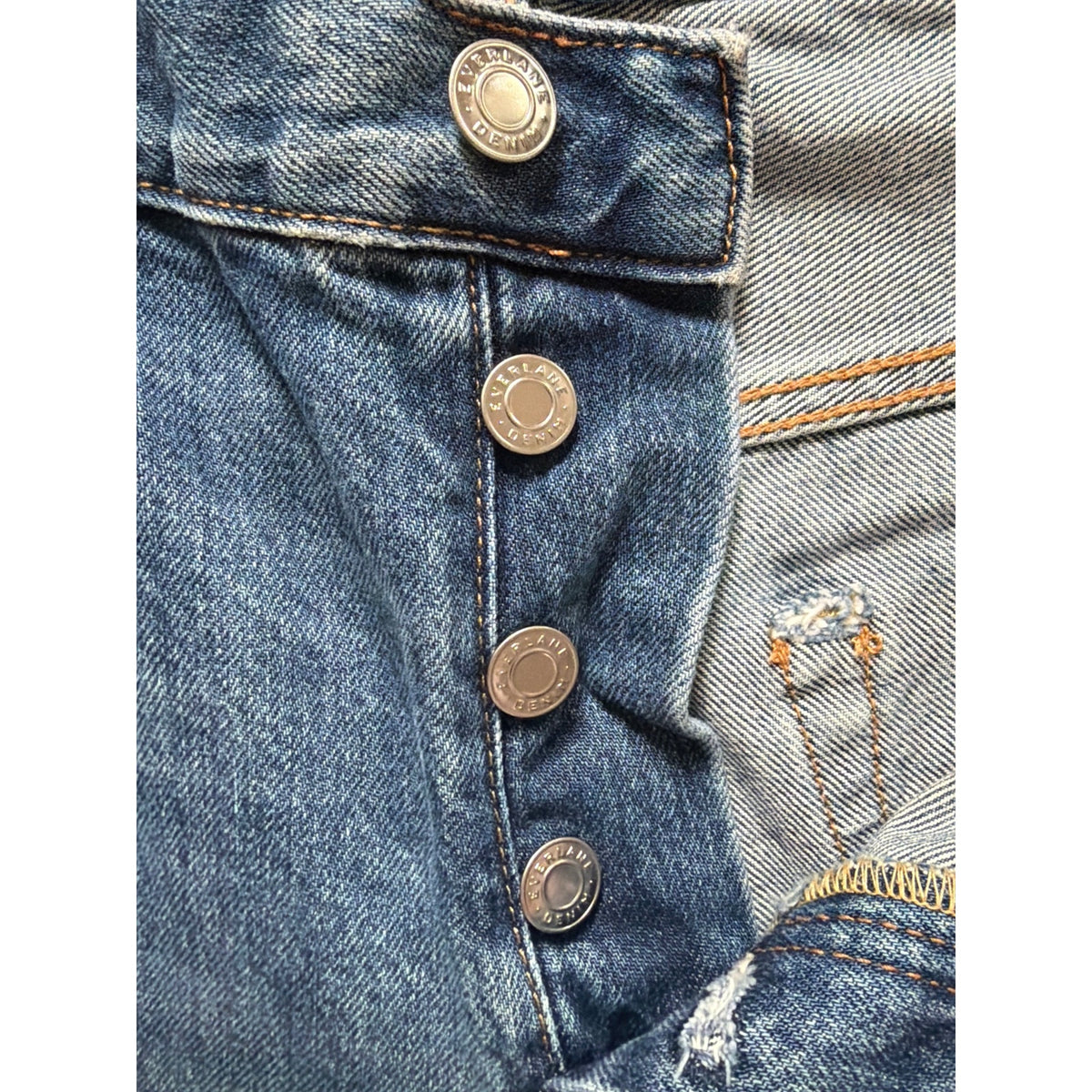 Everlane Size 31 Boyfriend Fit High Rise Distressed Button Fly
