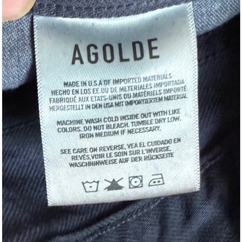 RARE AGOLDE "Lana" Slice Jeans - Black Distressed Wash - Size 27 - EUC