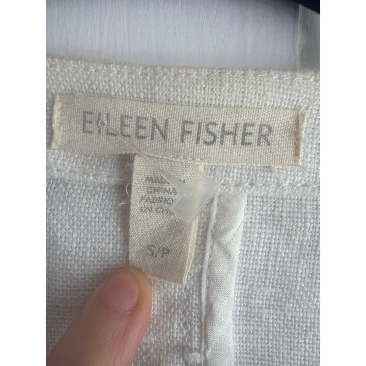 Eileen Fisher 100% Organic Linen Zip-Front Bomber Jacket - Size S White