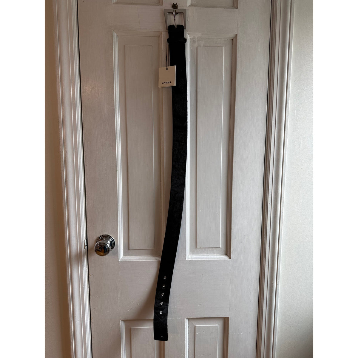Apparis Blaze Faux Pony Hair Belt - Black - NWT - Medium