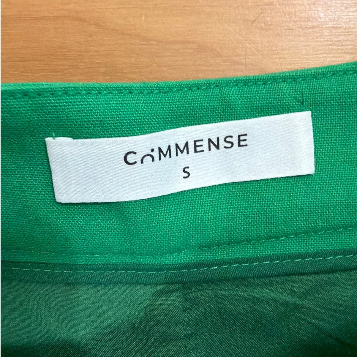 Commense Shorts S Green Linen Blend High Rise Pleated Dressy Summer Casual EUC