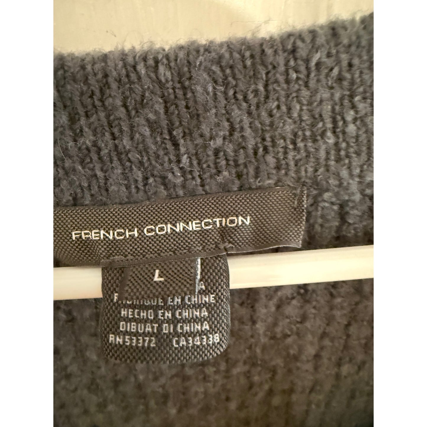 French Connection Women's Grey Sweater - Large Oversized